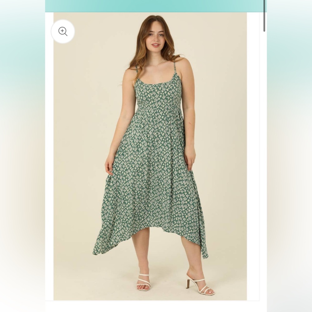 Angie Green Floral Midi Dress